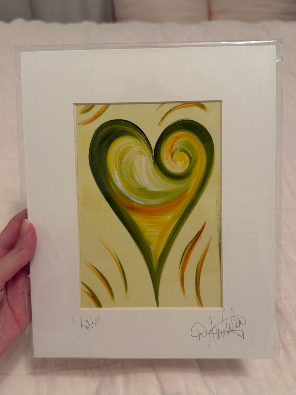 New Green 8x10 Heart Art Print By The Heart Artist
